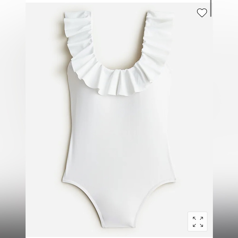 NWT J Crew ruffle scoopback swimsuit, white
